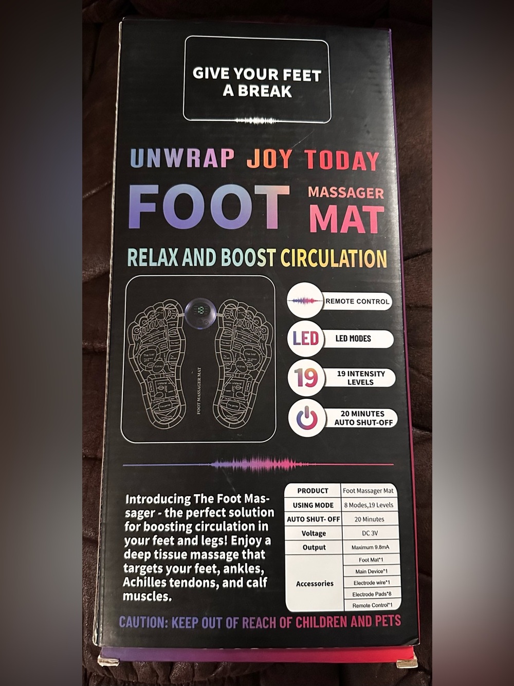 Foot Massager Mat - Purple & Pink Gradient Text